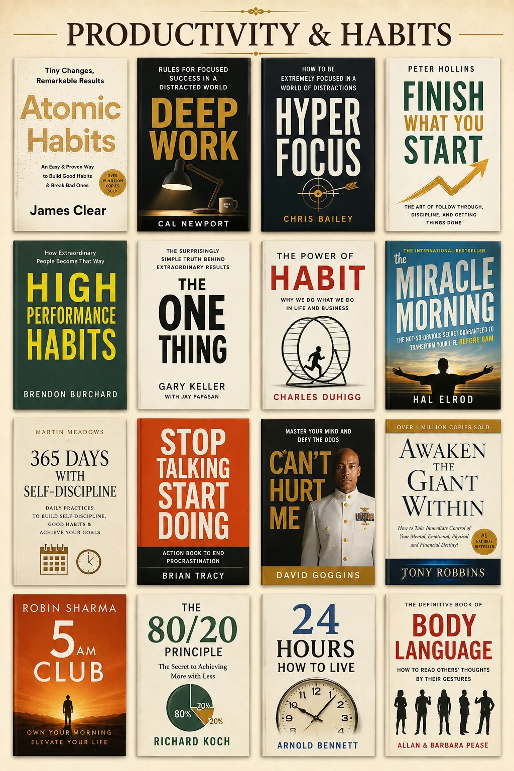 Productivity & Habits Books Collection