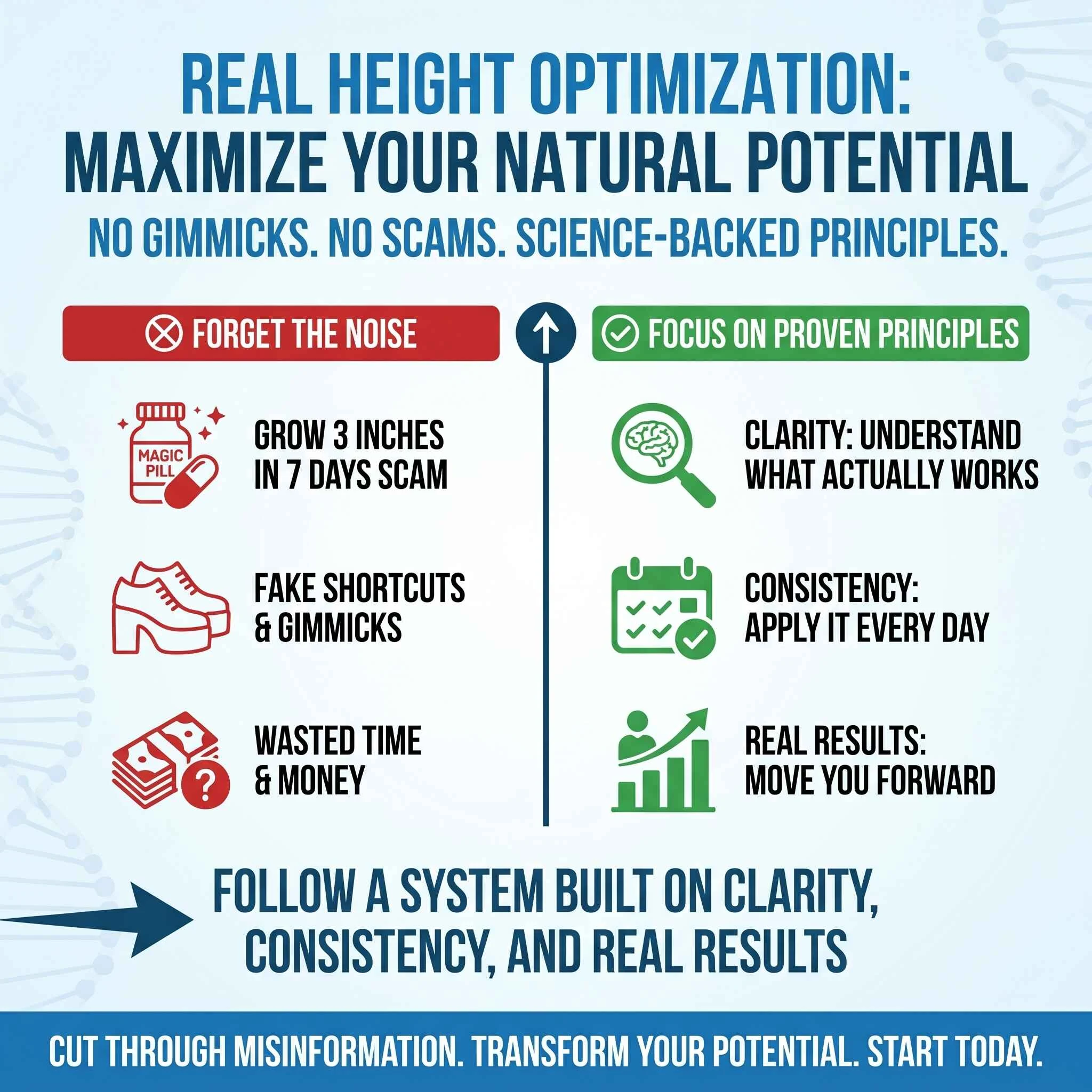 Forget The Noise - Science Based Height Blueprint Infographic